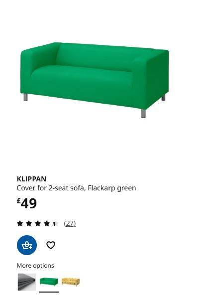 IKEA Klippan 2-seat red sofa cover