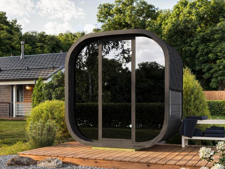 Barrel Sauna Cubus 2 Black| 4m2 | 2.1 x 2.1m