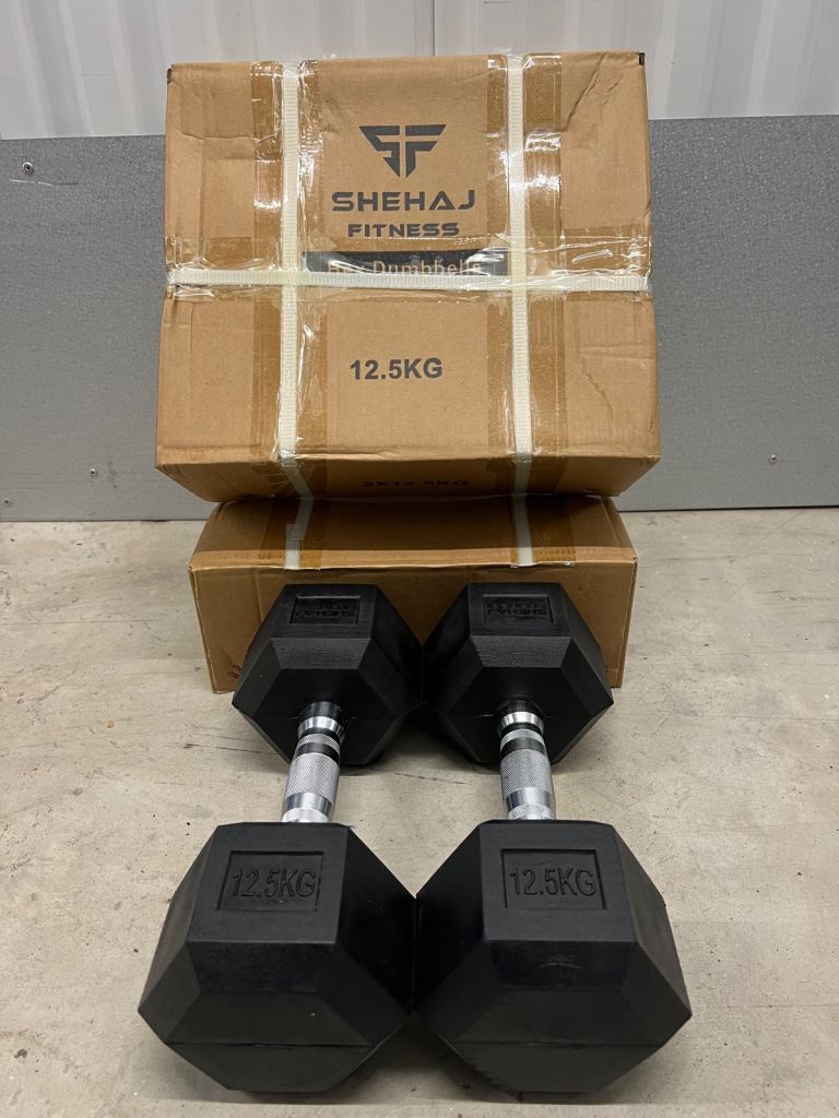 2x12.5kg Hex Dumbbells Brand New