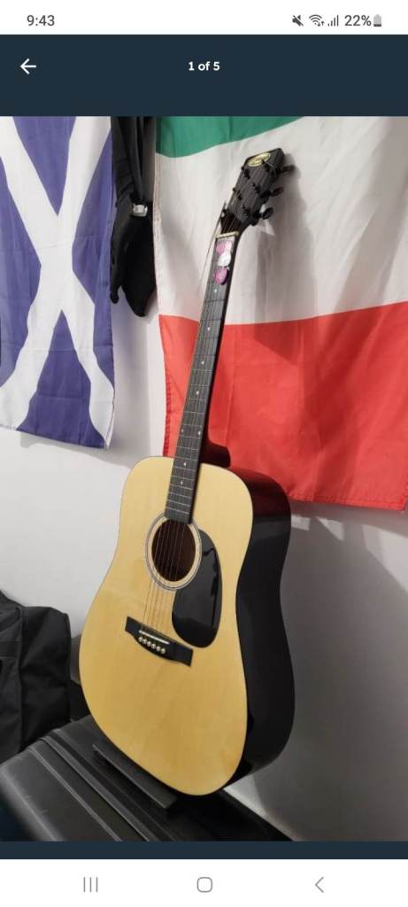 Stagg Acoustic Guitar with Gig Bag and Picks