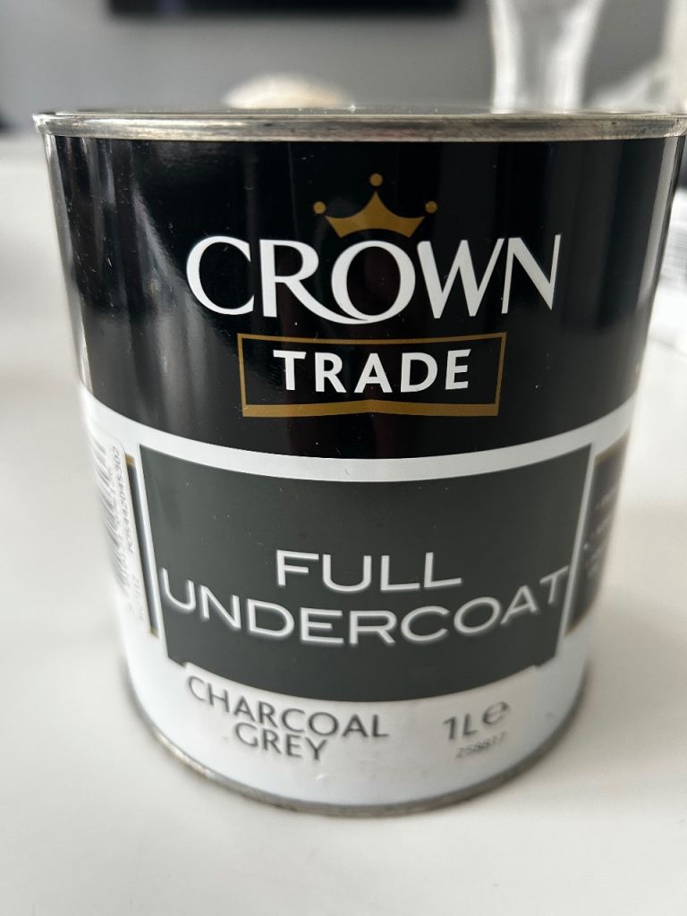 Crown Trade Full Undercoat Paint - Charcoal Grey 1L