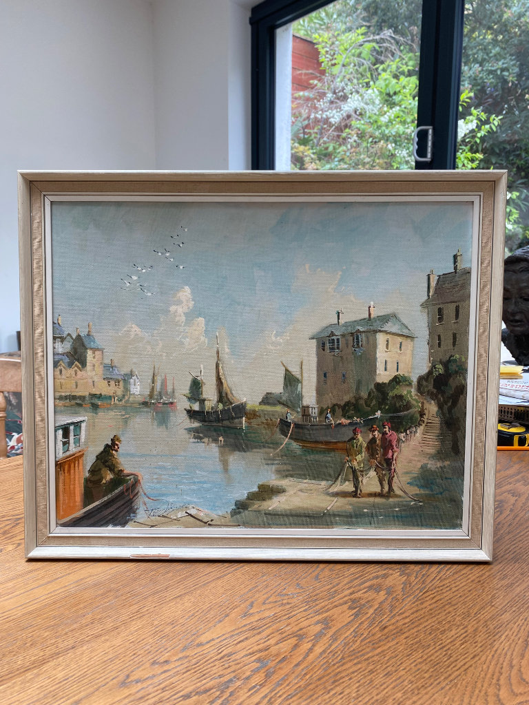 Original Terry Burke painting Brixham Harbour 