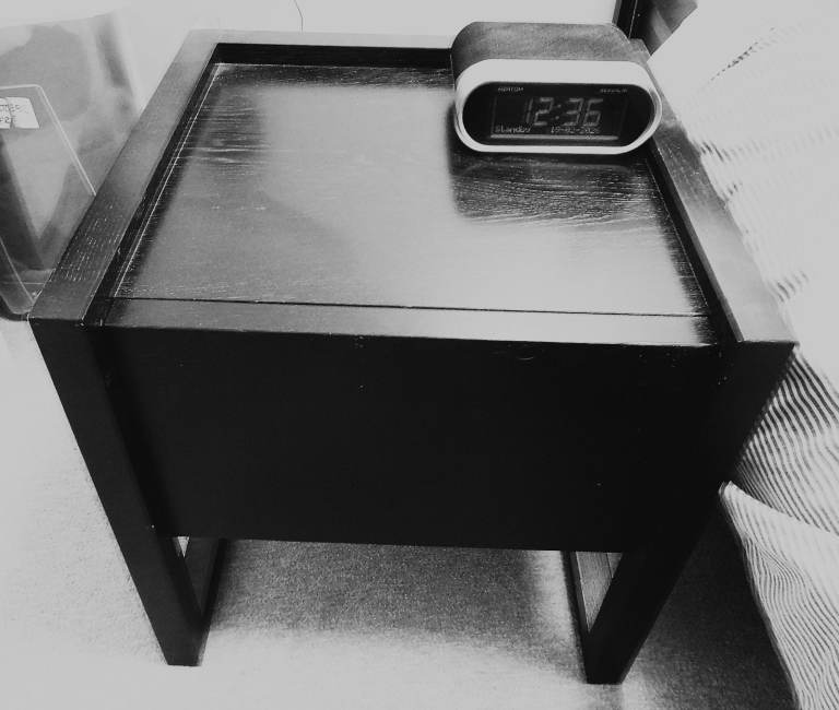Pair of BEDSIDE TABLES with Drawers (Black)
