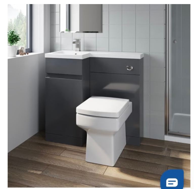 Grey Bathroom Vanity Unit with Sink – Good Condition