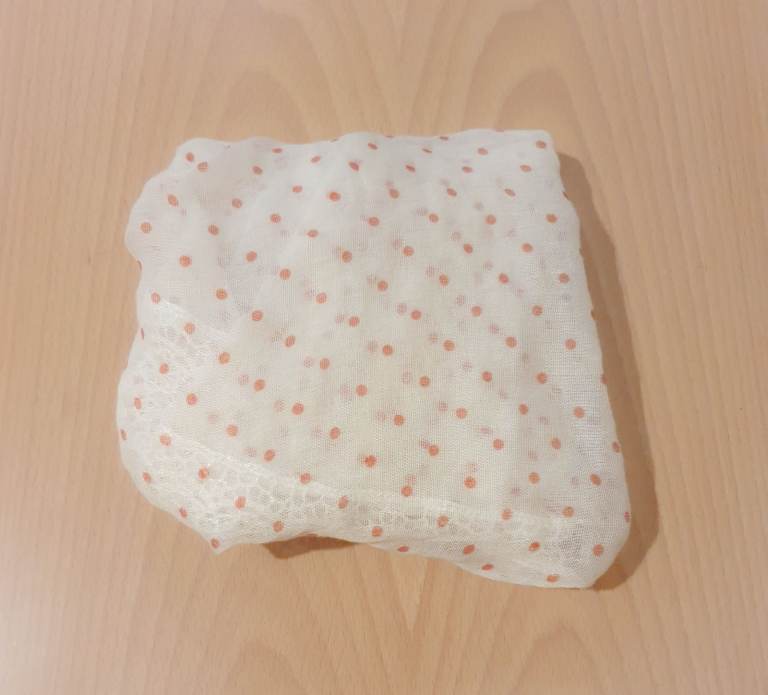 Womens cream & pink polka dot triangular scarf