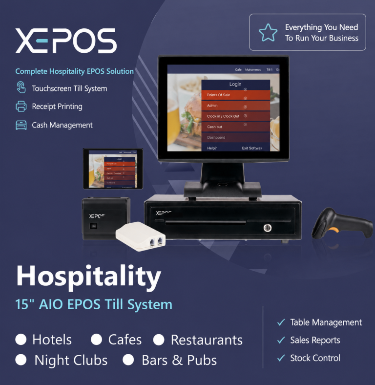 15" Hospitality EPOS Till System for Hotels, Restaurants, Cafés and more