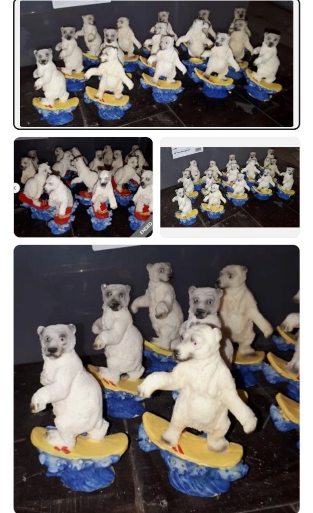 New Kensington 60 small surfing polar bears resin collectable figurines Gifts Wholesale Job Lot
