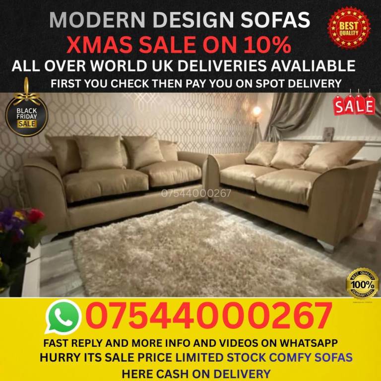 Modern Seating plush Sofas – New Condition