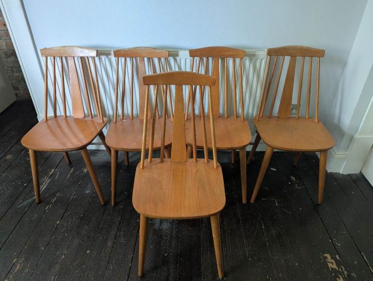 Vintage Retro Mid century Dining chairs x 5