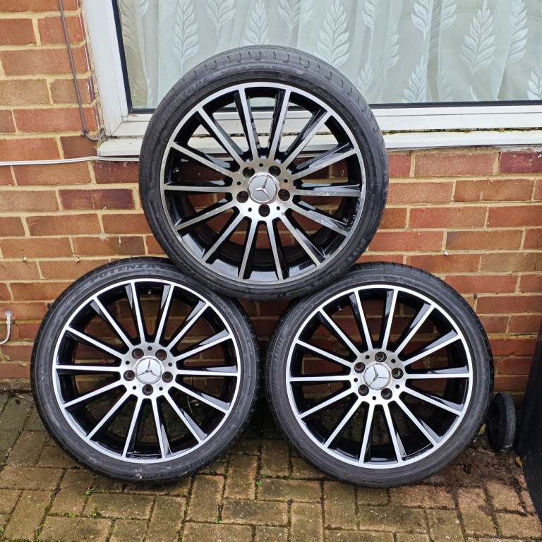 3x 19" Genuine Mercedes Turbine Alloy Wheels rims AMG with Tyres! 5x112