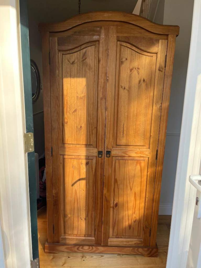 Solid pine wardrobe