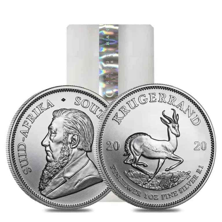 Silver Coins Krugerrand 1oz x25, 2020 year in original plastic tube.