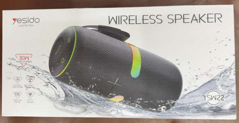 Yesido YSW22 Wireless Speaker – 30W Powerful Sound, RGB Lights, Waterproof, Bluetooth 5.3