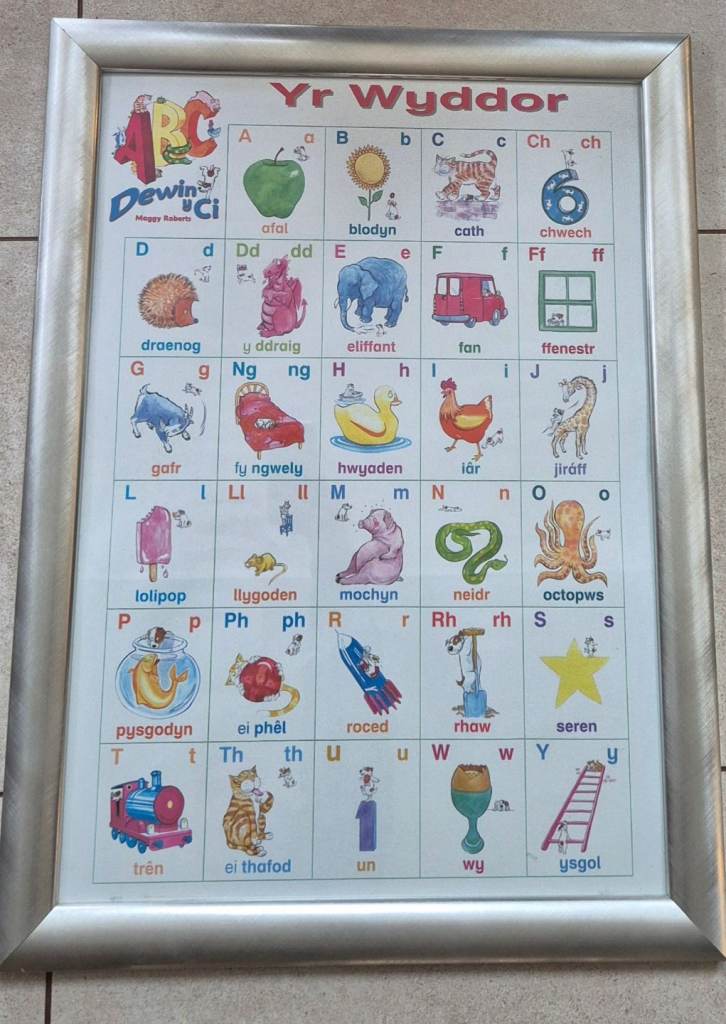 Framed poster "Yr Wyddor" nursery childs room picture