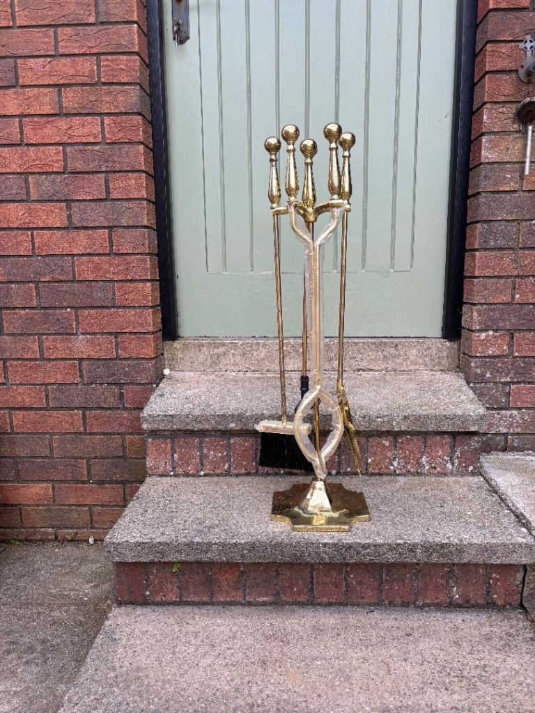 Brass Fireside Companion Set