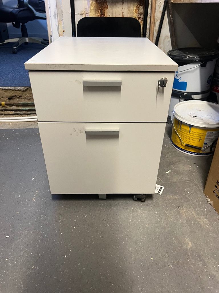 2-Drawer Pedestal Filing Cabinet – Light Grey