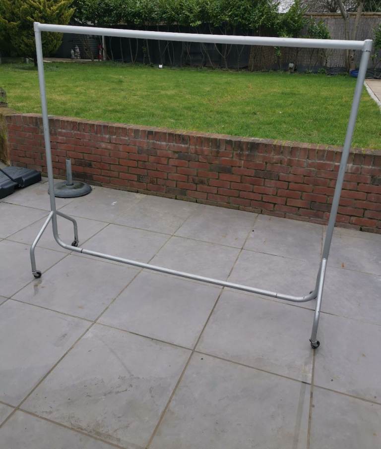 Large clothes rail on castors