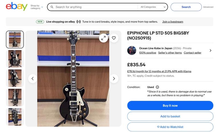 *BRAND NEW* Epiphone Les Paul Standard LIMITED BIGSBY EDITION Luxury Case. Rhiwbina.