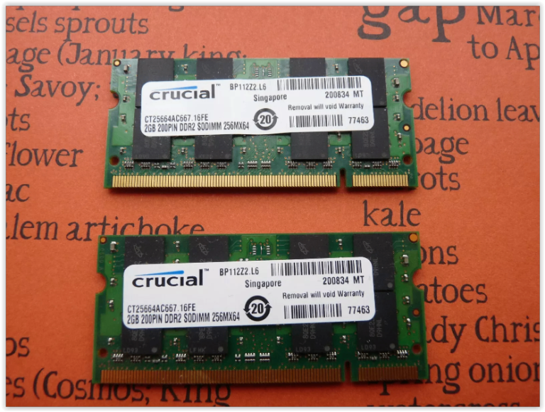 2x 2GB Crucial 200 Pin DDR2 667 SODIMM RAM For Acer Travelmate 5720 Laptop [4GB Memory]