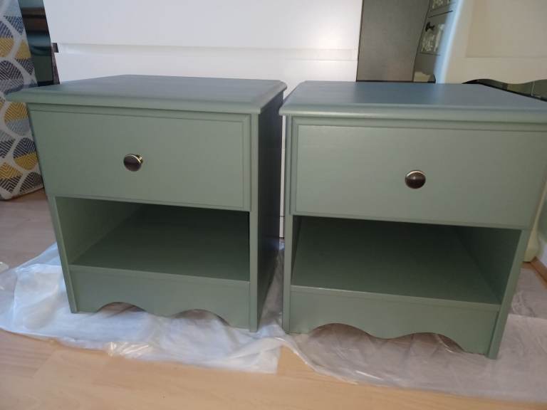 2 x  recently upcycled bedside tables with drawer