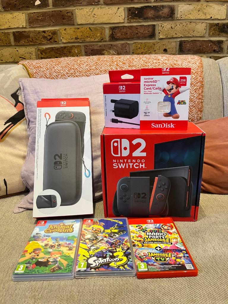 Nintendo Switch 2 Bundle - Release day console, 256gb SD card, 3 games, case, extra charger