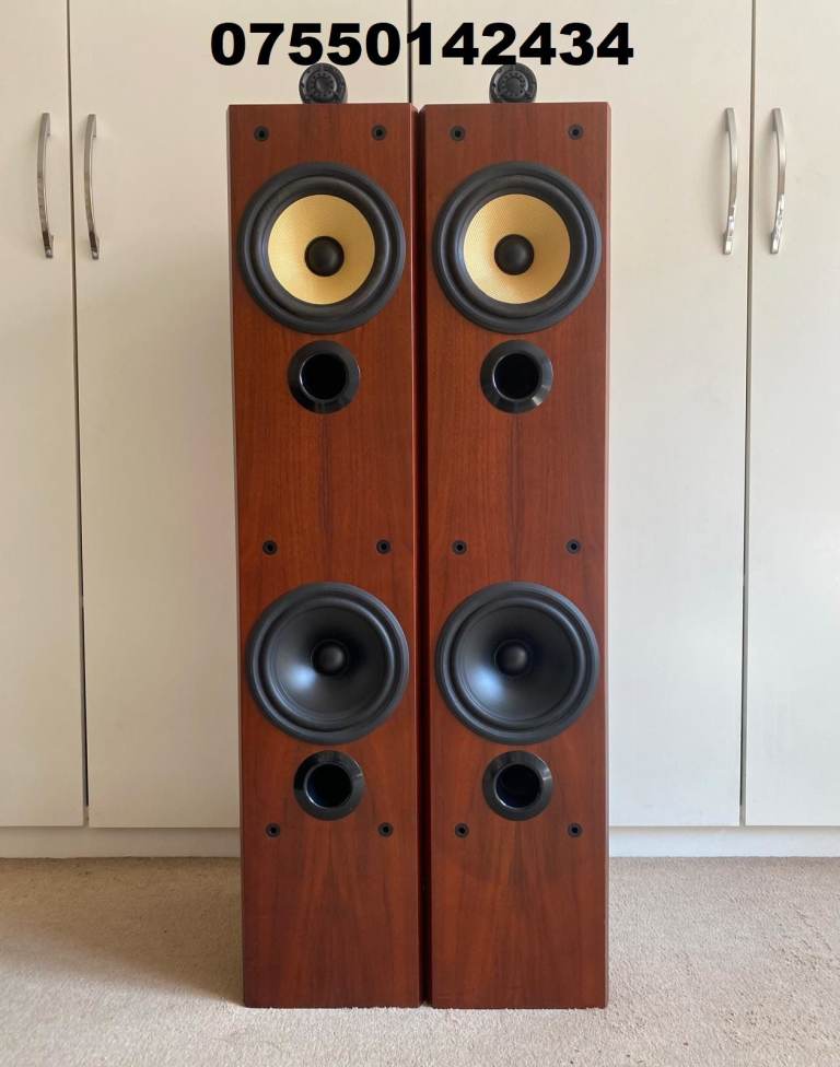 Bowers & Wilkins (B&W) P6 3-Way Speakers with Front Grills Made in UK