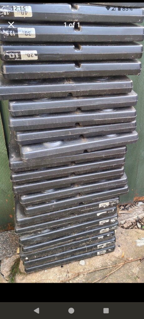 Stack of Weight Plates – Black, Various Weights