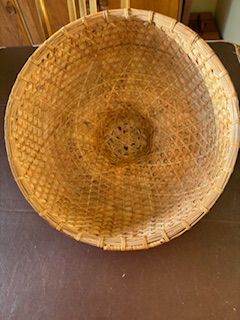 Vintage Asian/Chinese Rice Patty Hat Woven Bamboo  