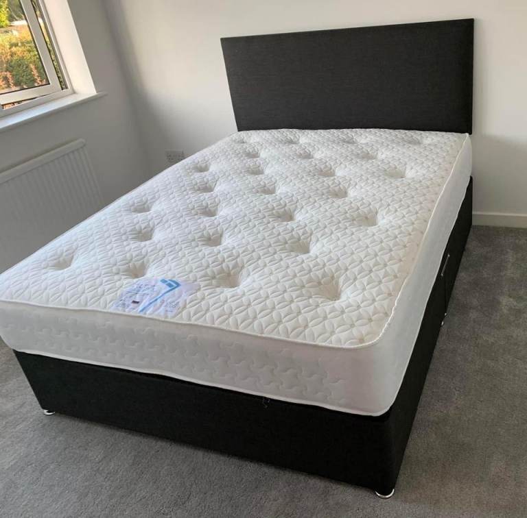 Comfort Plus Divan Double Bed With Mattress & Headboard ✨ Same Day COD **