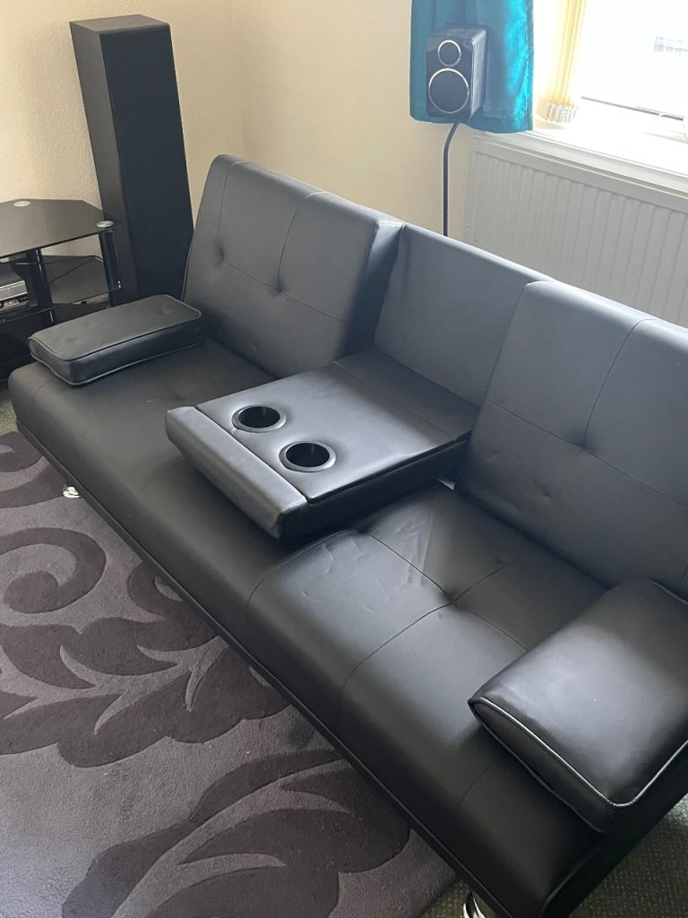 Faux leather sofa bed 