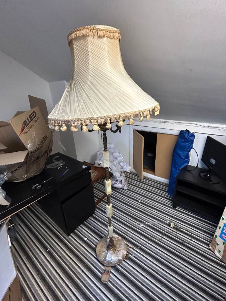 Vintage Victorian style ornate brass floor lamp