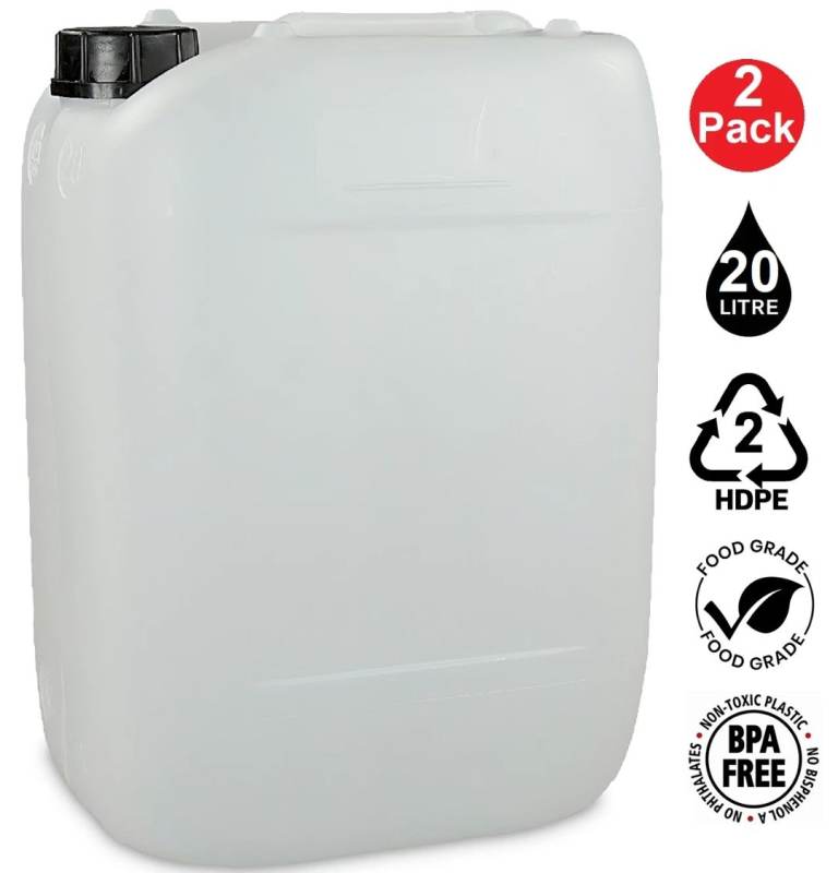 10x Used 20 Litre Plastic Water Container Carrier Food Grade Jerrycan
