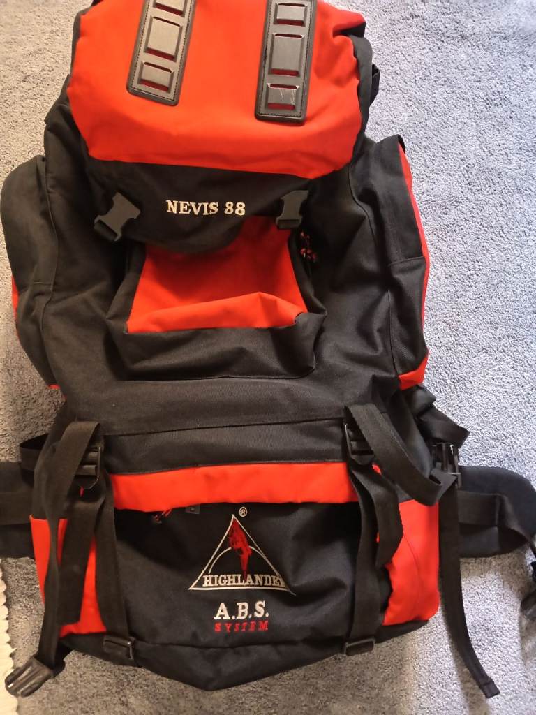 Rucksack plus camping stove. 