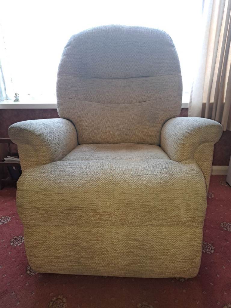 Comfortable Beige Recliner Armchair with Remote