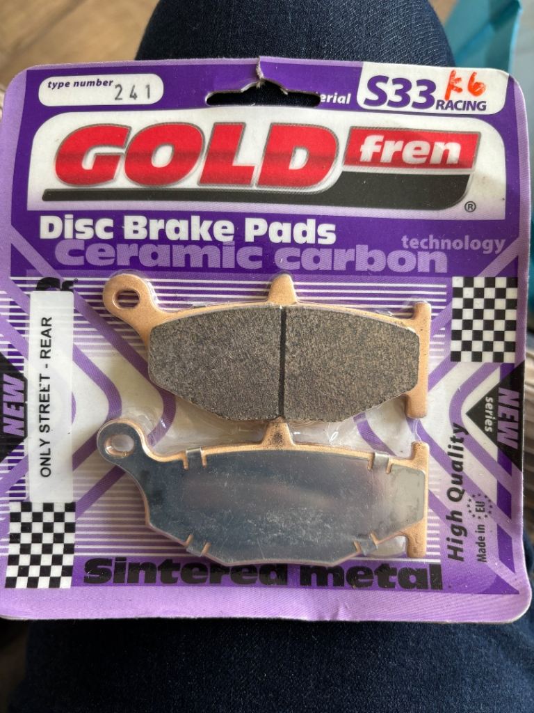 Brake pads, gold fren, S33 Racing, only street rear