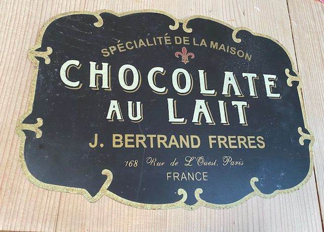 VINTAGE STYLE CHOCOLAT AU LAIT SIGN, METAL PLAQUE, KITCHEN  CAFE HOME BAR 