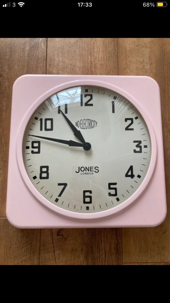 Pink Jones London Wall Clock