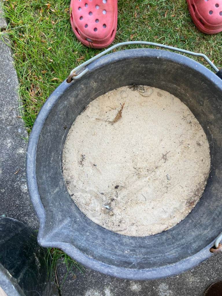 9 x Bags of slightly dirty sand, sharp sand and silver sand