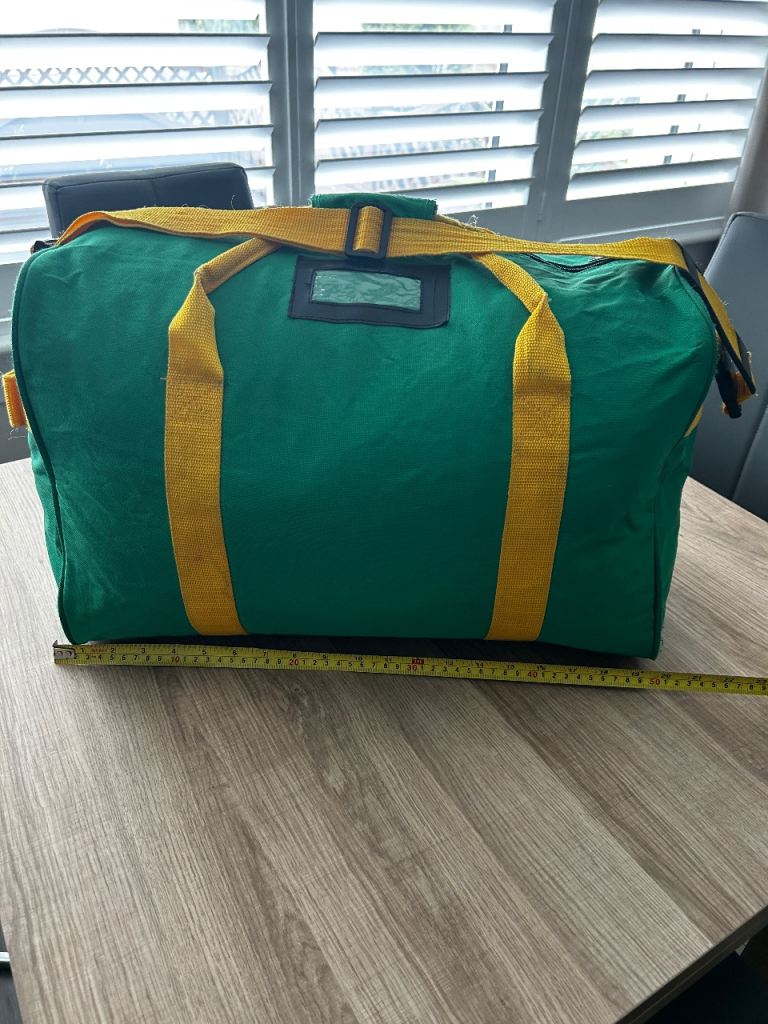 Green and Yellow Fabric Holdall Bag