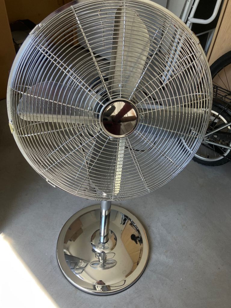 Large Silver Pedestal Fan - FOR PARTS/REPAIR