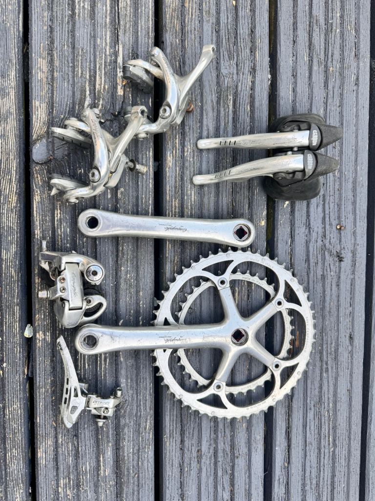 Mixed Campagnolo group set Mavic MA3 Wheel set cranks derailleur brakes shifters