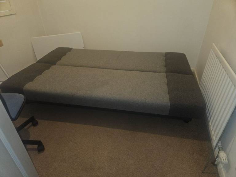 image for Grey fabric sofa bed with storage 