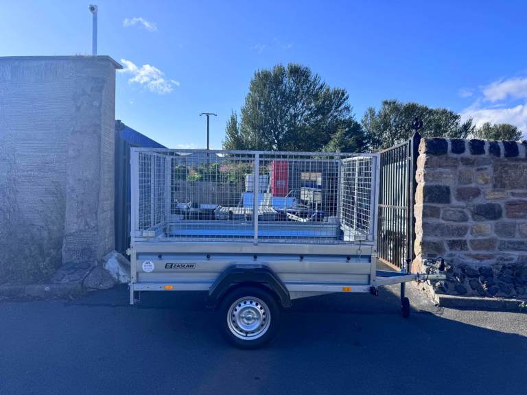 BRAND NEW ZASLAW 7FT X 4FT SINGLE AXLE TRAILER WITH 80CM MESH 750KG