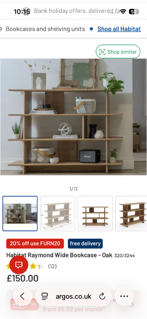 Habitat Raymond Bookcase - free if collected today 4 May