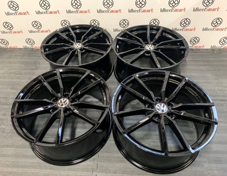 NEW VW 18" 19" PRETORIA STYLE ALLOY WHEELS - 5 X 112 - GLOSS BLACK