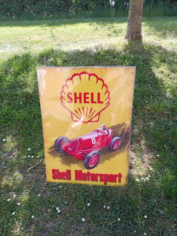 Large Shell Motorsport Metal Wall Sign Retro Garage Workshop Man Cave Decor