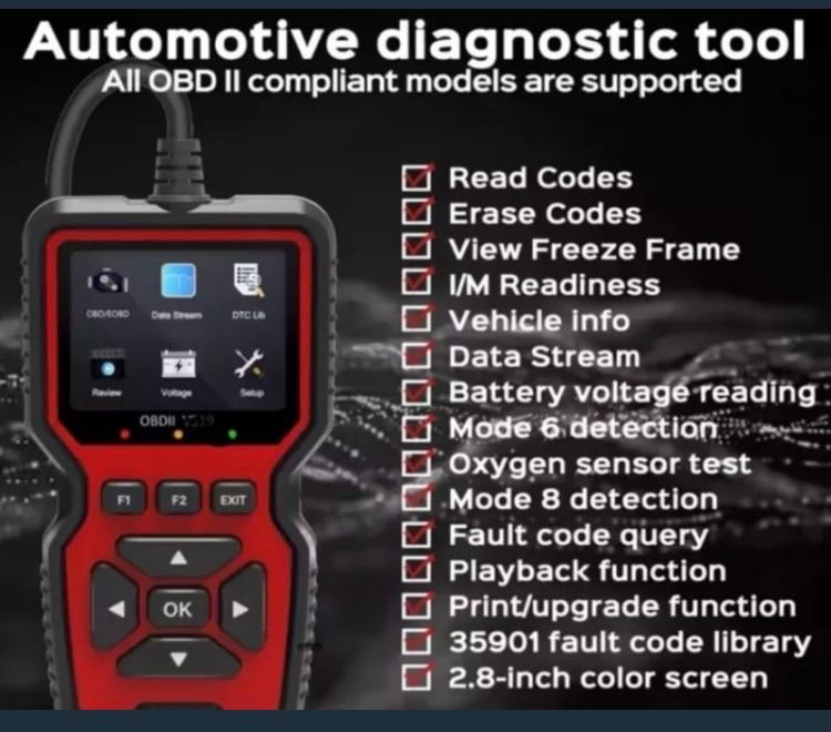 OBD2 Diagnostic Scanner Full Car Diagnostic Code Reader & Clear all Faults tool diagnostics      