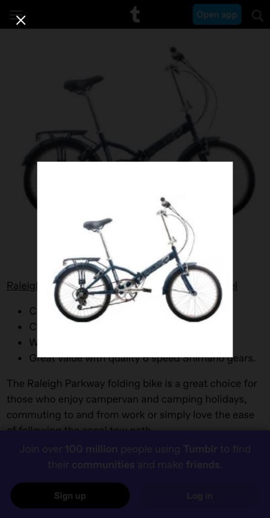 image for Raleigh Folding Parkway Blue Bike Shimano 6 Gears Raleigh Design.