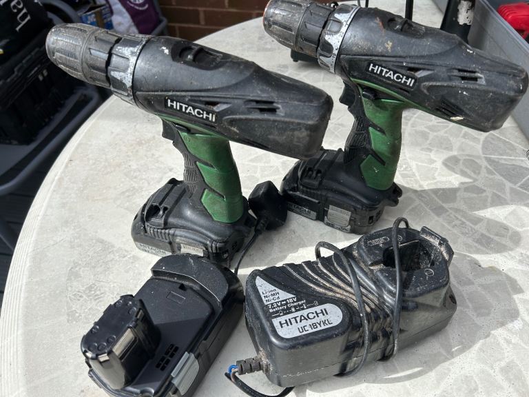 Cordless Drill Set & Power Tools – Hitachi, Status, Panasonic – Fair Condition Job Lot