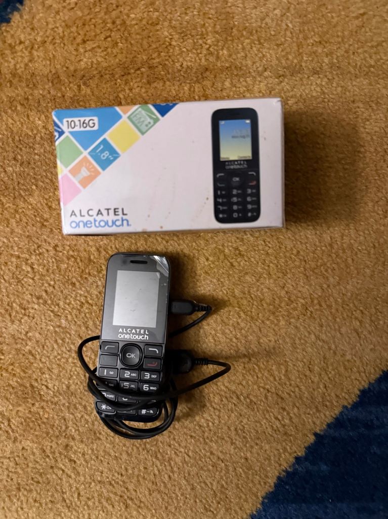 Alcatel OneTouch 1016G Feature Mobile Phone Boxed Black 1.8"